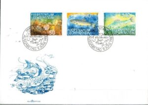 FDC RYBY LIECHTENSTEIN MI.922-924