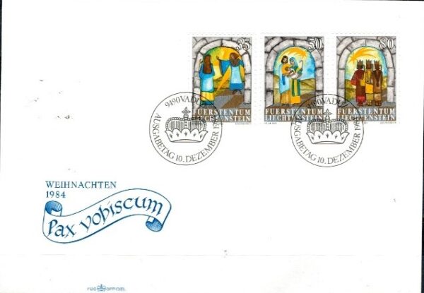 FDC BOŻE NARODZENIE LIECHTENSTEIN MI.861-863