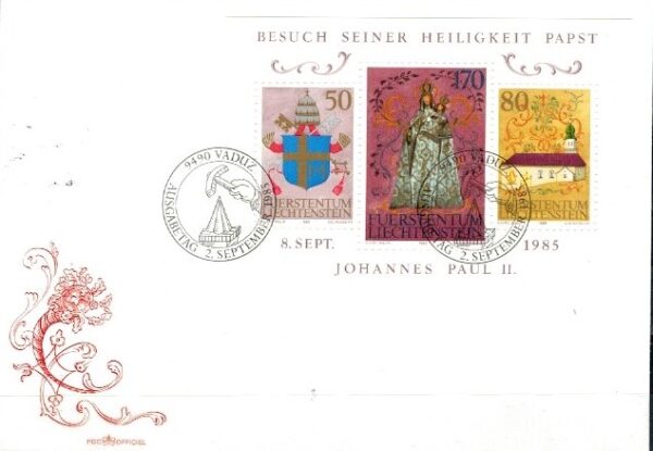 FDC RELIGIA LIECHTENSTEIN MI.BL.12