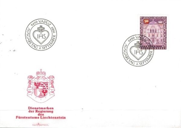 FDC ARCHITEKTURA LIECHTENSTEIN URZĘDOWE MI.69