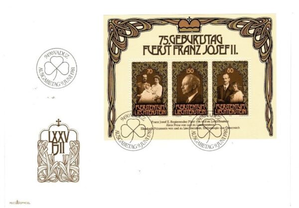 FDC SŁAWNI LUDZIE LIECHTENSTEIN MI.BL.11
