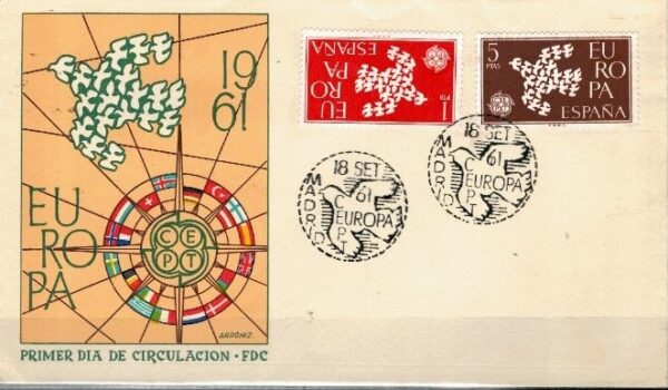 FDC EUROPA CEPT HISZPANIA MI.1266-1267 NR1