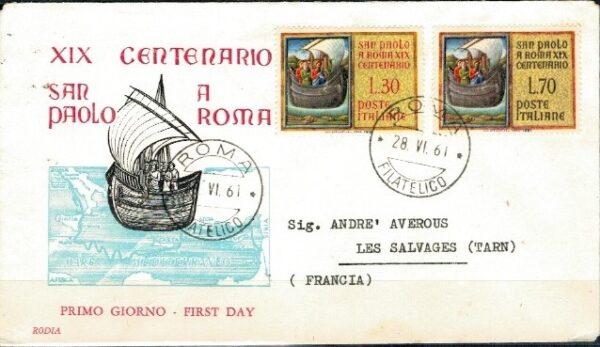 FDC ROCZNICA WŁOCHY MI.1105-1106