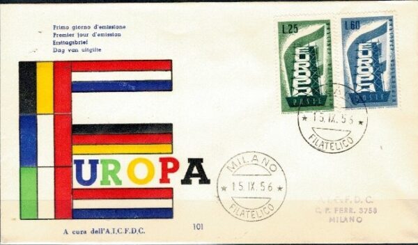 FDC EUROPA CEPT WŁOCHY MI.973-974 NR1