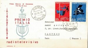 FDC MIĘDZYNARODOWE RADIO I TELEWIZJA WŁOCHY MI.1027-1028