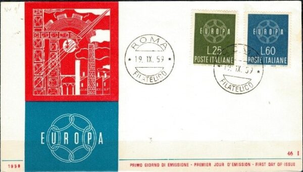 FDC EUROPA WŁOCHY MI.1055-1056