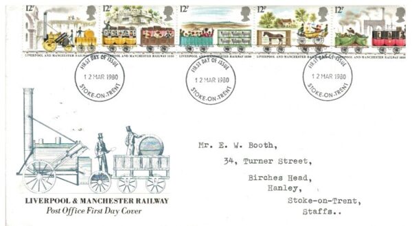FDC KOLEJNICTWO ANGLIA MI.830-834 NR1