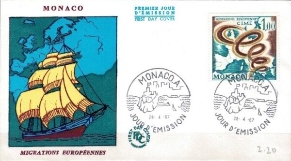 FDC MIGRACJA EUROPEJSKA MONAKO MI.868