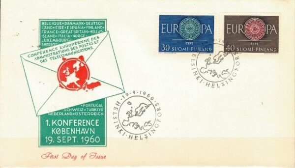 FDC EUROPA CEPT FINLANDIA MI.525-526 NR3