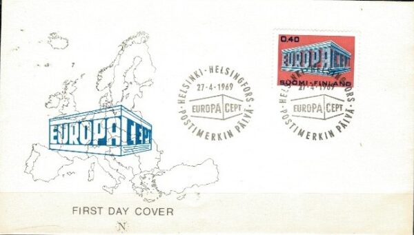 FDC EUROPA CEPT FINLANDIA MI.656 NR1