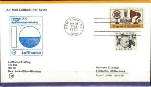 FDC 1 LOT NOWY JORK- KOLONIA -MONACHIUM