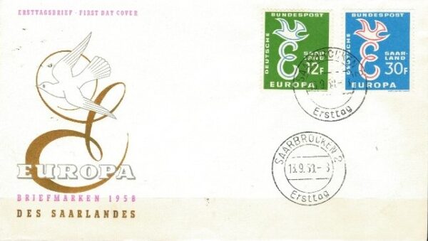 FDC EUROPA  SAARLAND MI.439-440 NR1