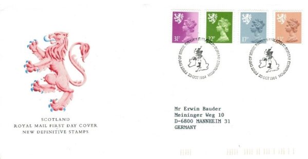 FDC KRÓLOWA ELŻBIETA II SZKOCJA MI.43-46