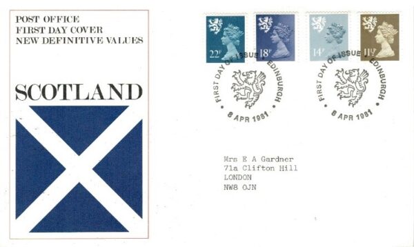 FDC KRÓLOWA ELŻBIETA II SZKOCJA MI.32-35