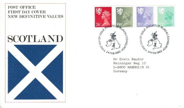 FDC KRÓLOWA ELŻBIETA II SZKOCJA MI.36-39
