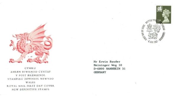 FDC KRÓLOWA ELŻBIETA II WALIA MI.47