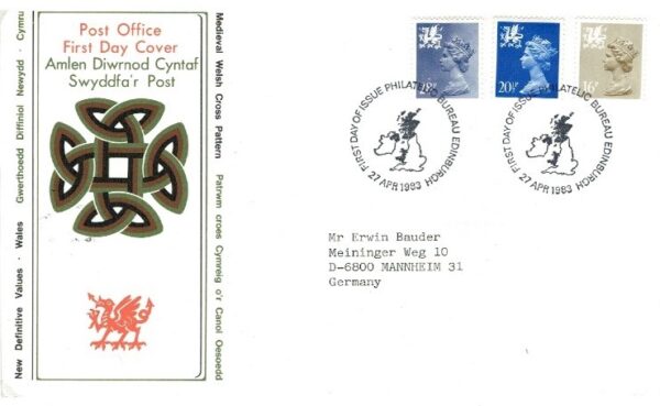 FDC KRÓLOWA ELŻBIETA II WALIA MI.39-41
