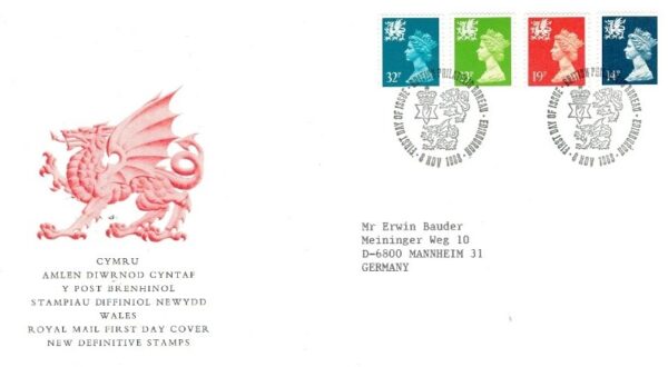FDC KRÓLOWA ELŻBIETA II WALIA MI.48-51