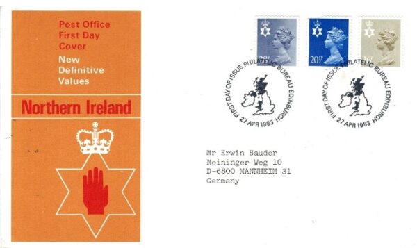 FDC KRÓLOWA ELŻBIETA II IRLANDIA PÓŁNOCNA MI.38-40
