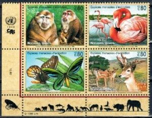 ZWIERZĘTA ONZ SZWAJCARIA MI.330-333** KOMBINACJA