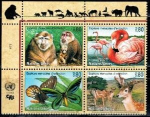 ZWIERZĘTA ONZ SZWAJCARIA MI.330-333**