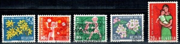 DZIEŃ DZIECKA SZWAJCARIA MI.758-762 KASOWANE