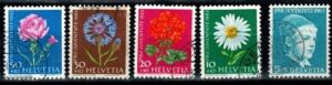 KWIATY SZWAJCARIA MI.786-790 KASOWANE