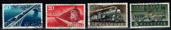 KOLEJNICTWO SZWAJCARIA MI.484-487 KASOWANE