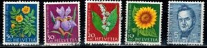 KWIATY SZWAJCARIA MI.742-746 KASOWANE
