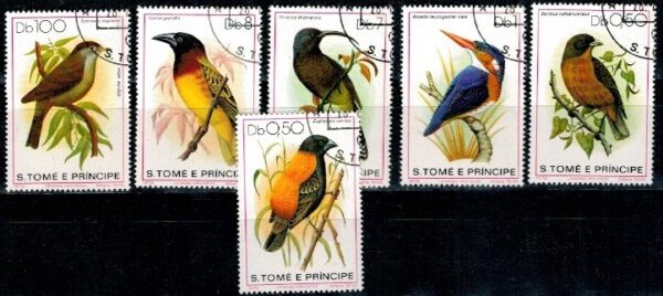 PTAKI S.TOME E PRINCIPE MI.604-609 KASOWANE