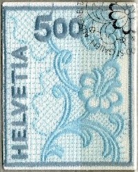 ZNACZEK WYSZYWANY SZWAJCARIA MI.1726 KASOWANE