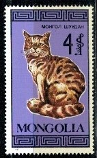 KOT MONGOLIA MI.1907** ZNACZEK Z BLOKU