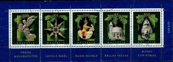 BOŻE NARODZENIE SZWAJCARIA MI.BL.37 KASOWANE