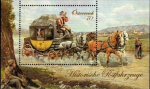 HISTORYCZNE POJAZDY POCZTOWE AUSTRIA MI.BL.77**