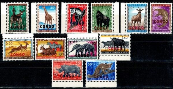 ZWIERZĘTA BELGIJSKIE KONGO MI.29-40**