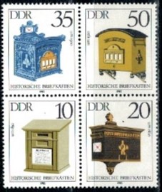 SKRZYNKI POCZTOWE DDR MI.2924-2927**4-BLOK KOMBINACJA
