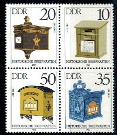 SKRZYNKI POCZTOWE DDR MI.2924-2927**4-BLOK