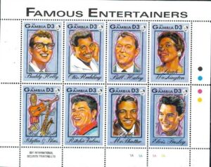 SŁYNNI ARTYŚCI ESTRADOWI GAMBIA MI.ARK.1618-1625**