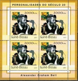 WYNALAZCA TELEFONU ALEXANDER GRAHAM BELL GWINEA BISSAU MI.ARK.1960**