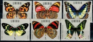 MOTYLE LIBERIA MI.930-935**