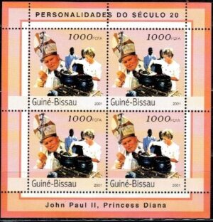 JAN PAWEŁ II I KSIĘŻNA DIANA GWINEA BISSAU MI.ARK.1969**