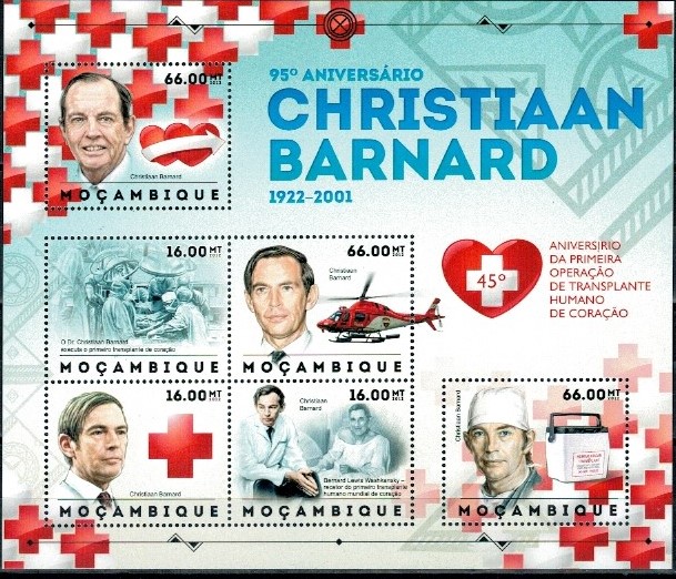 ROCZNICA PIERWSZEJ OPERACJI PSZESZCZEPU LUDZKIEGO SERCA MOZAMBIK MI.6118-6123**