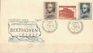 FDC LUDWIG VAN BEETHOVEN CZECHOSŁOWACJA MI.737-739
