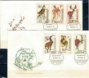 FDC ZWIERZĘTA ŁOWIECKIE CZECHOSŁOWACJA MI.1441-1446