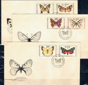 FDC MOTYLE CZECHOSŁOWACJA MI.1620-1625
