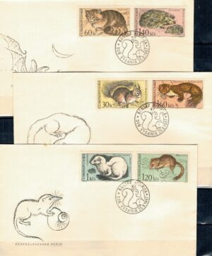 FDC ZWIERZĘTA CZECHOSŁOWACJA MI.1731-1736