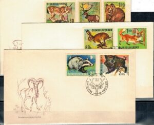 FDC ZWIERZĘTA LEŚNE CZECHOSŁOWACJA MI.1661-1667