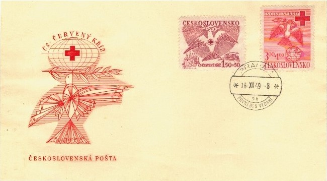 FDC CZERWONY KRZYŻ CZECHOSŁOWACJA MI.599-600