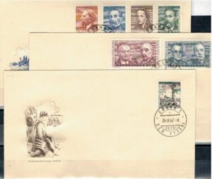 FDC SŁAWNI LUDZIE CZECHOSŁOWACJA MI.1321-1327