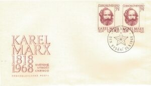 FDC KAROL MARKS CZECHOSŁOWACJA MI.1777